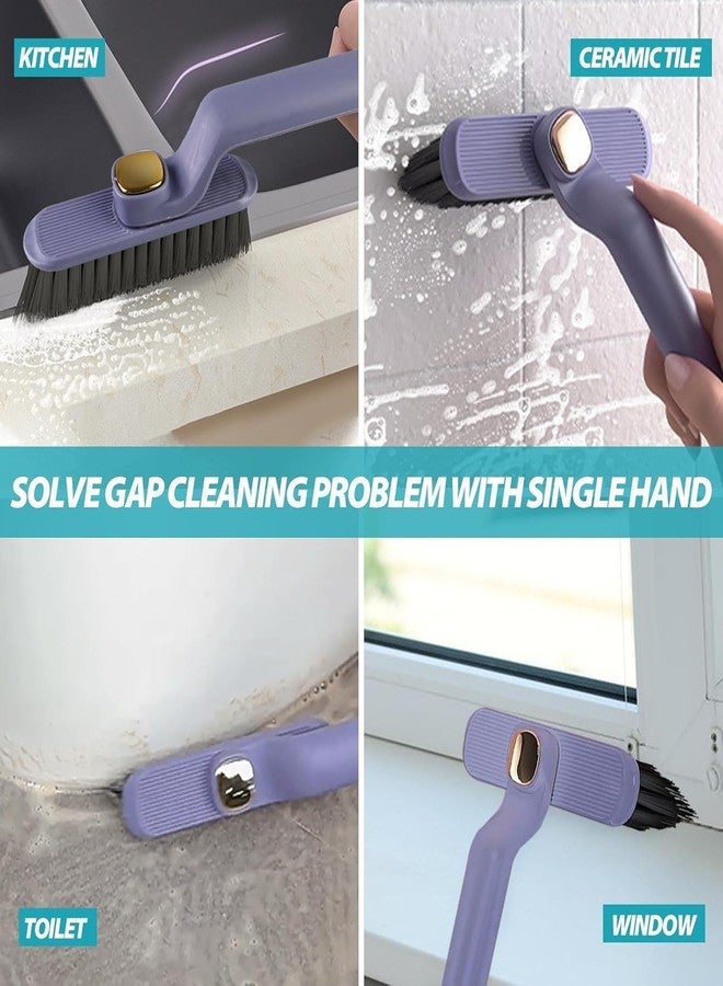 LSARIMO 2-in-1 Rotating Cleaning Brush with Hair Removal Tool | Long Handle Scrub Brush for Bathroom, Kitchen & Sink | Multi-Purpose Cleaning Brush for Tiles, Corners & Hard-to-Reach Areas - Image 4