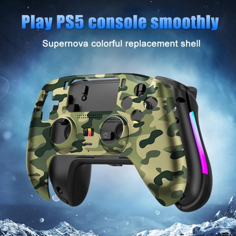 Wireless Bluetooth/Wired Controller for PS5 Compatible with PlayStation 5 Android PC Smart TV Hall Effect Joysticks RGB Lighting Built-in Microphone Touchpad Macro Pro Gaming Controller for Home Office - Image 2