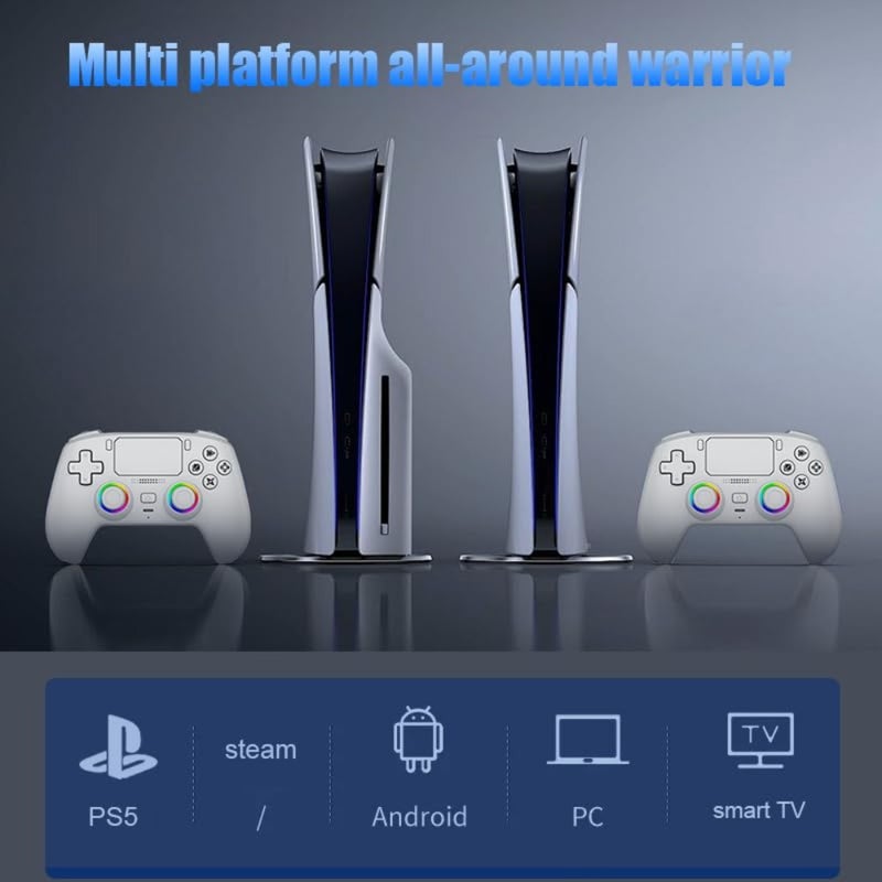 Wireless Bluetooth/Wired Controller for PS5 Compatible with PlayStation 5 Android PC Smart TV Hall Effect Joysticks RGB Lighting Built-in Microphone Touchpad Macro Pro Gaming Controller for Home Office - Image 3