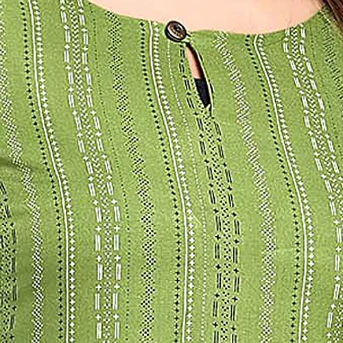 Shiv Textiles Rayon Fabric Printed Round Neck Short Kurtis for Women Top Dresses Kurti for Girls & Ladies Kurtis - (Green_Medium) - Image 5
