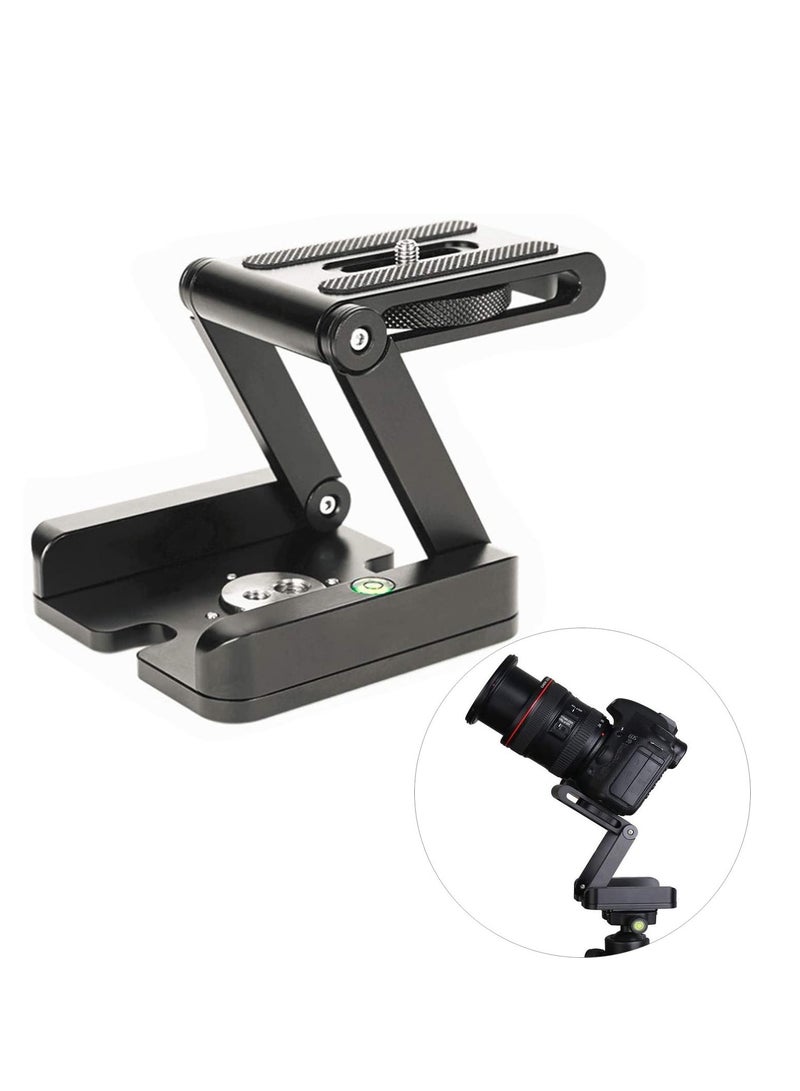 Aluminum Alloy Z Flex Tilt Head Folding Quick Release Plate Stand Holder with Spirit Level Slide Rail for DSLR - Image 1