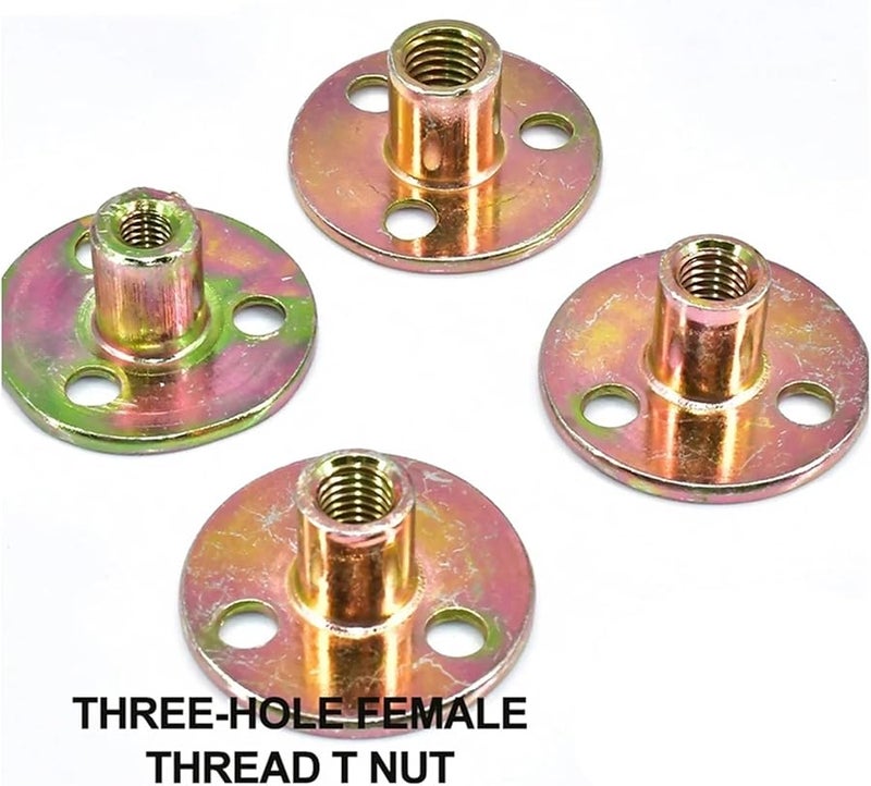 M10 Iron Leg Mounting Plates 50pcs Three Hole Flange Nuts Furniture Fastener Lock Sofa Accessory - Image 3