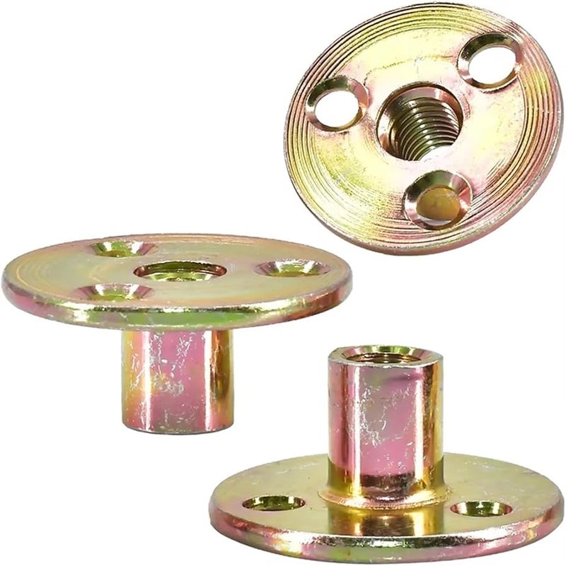 M10 Iron Leg Mounting Plates 50pcs Three Hole Flange Nuts Furniture Fastener Lock Sofa Accessory - Image 4