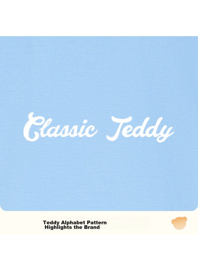 Classic Teddy Children's Pajama Set, Boys And Girls Underwear, Home Wear, Toddler And Kids' Clothing, Autumn Underwear And Pants Two-piece Set, Blue, Size 110 - Image 5