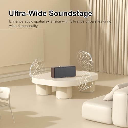 DOSS SoundBox XL Bluetooth Speaker with Subwoofer, 32W Loud Sound, Booming Bass, Dual DSP Technologies, 10H Playtime, TWS, 2.1 Audio Channel, Ideal Christmas & White Elephant Gift for Men, Women-Glod - Image 5