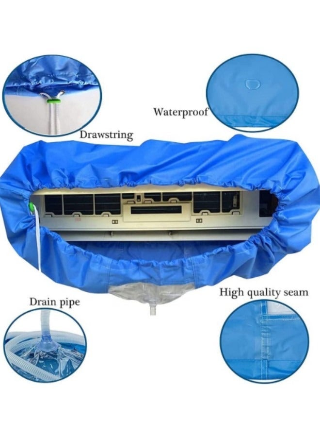 Air Conditioner Cleaning Cover Waterproof Dustproof Cover with 2.8M Water Pipe Cleaning Protector Bag for Household Air Conditioner (2P-3P)  - Image 3