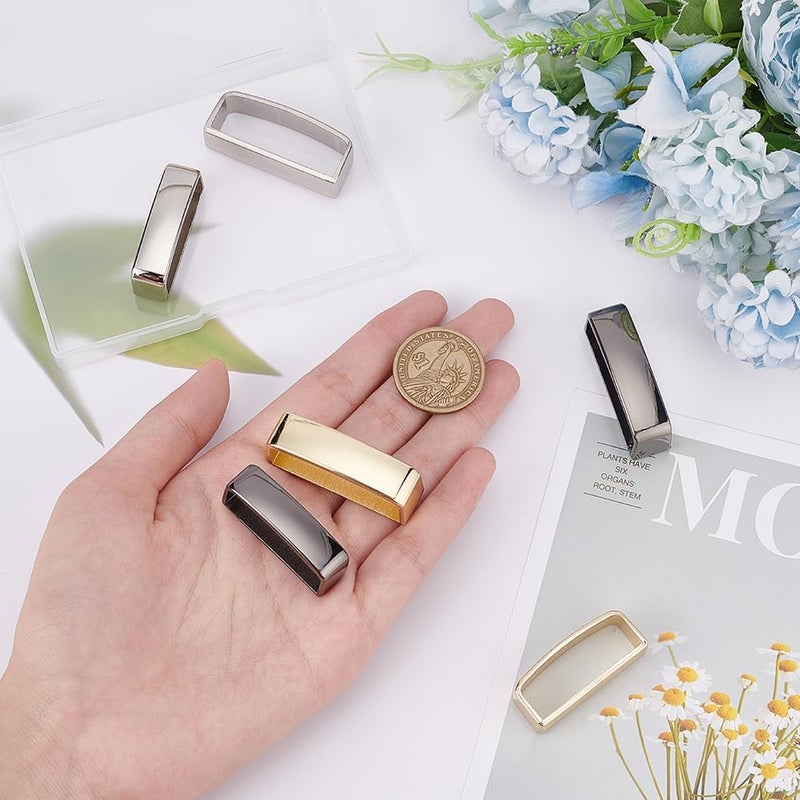 كلاراكو حزام معدني من كلاركو، عبوة من 6 قطع، مصنوع من سبائك معدنية، 3 ألوان، مشابك أحزمة رجالية، مقاس 1.4-1.55 بوصة (35.5-39.5 مم)، حلقة مستطيلة، حزام شبكي، مشبك نهاية، حزام حقيبة ظهر، حزام محفظة، إكسسوارات صناعة الجلود - Image 3