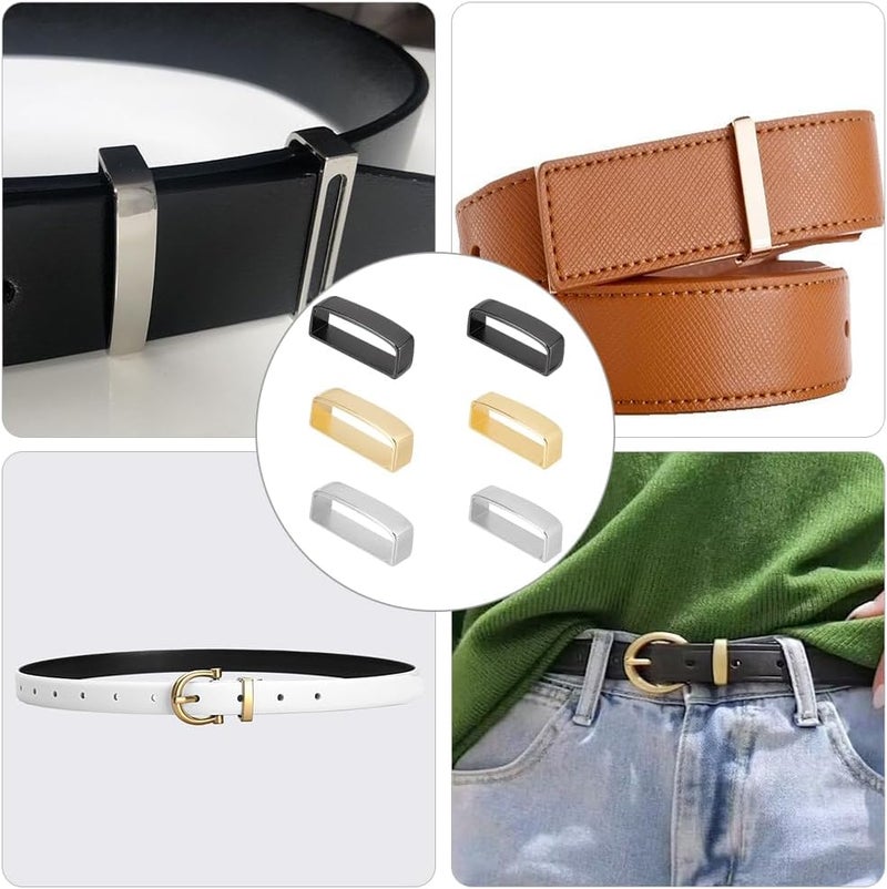 كلاراكو حزام معدني من كلاركو، عبوة من 6 قطع، مصنوع من سبائك معدنية، 3 ألوان، مشابك أحزمة رجالية، مقاس 1.4-1.55 بوصة (35.5-39.5 مم)، حلقة مستطيلة، حزام شبكي، مشبك نهاية، حزام حقيبة ظهر، حزام محفظة، إكسسوارات صناعة الجلود - Image 5