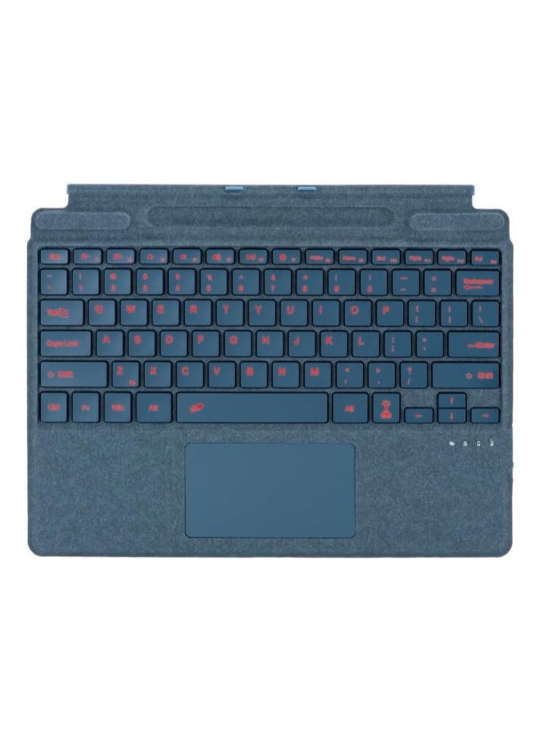 General Arabic and English Keyboard for Microsoft Surface Pro 11/X/10/9/8, 7 Colour Keycap Alphabet Backlit Bluetooth Wireless Detachable Keyboard with Magnetic Pen Slot 