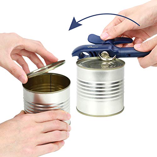 Bangrui Home Kitchen Restaurant Safety Bottle Jar Wine Manual Can Opener&Bangrui Professional 4-in-1 Can Opener keeps smooth edges. With a corkscrew folded in the lever. Best Gadget for Kitchen Use (Blue) - Image 4