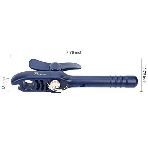 Bangrui Home Kitchen Restaurant Safety Bottle Jar Wine Manual Can Opener&Bangrui Professional 4-in-1 Can Opener keeps smooth edges. With a corkscrew folded in the lever. Best Gadget for Kitchen Use (Blue) - Image 2