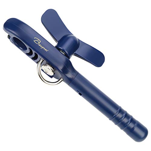 Bangrui Home Kitchen Restaurant Safety Bottle Jar Wine Manual Can Opener&Bangrui Professional 4-in-1 Can Opener keeps smooth edges. With a corkscrew folded in the lever. Best Gadget for Kitchen Use (Blue) - Image 1