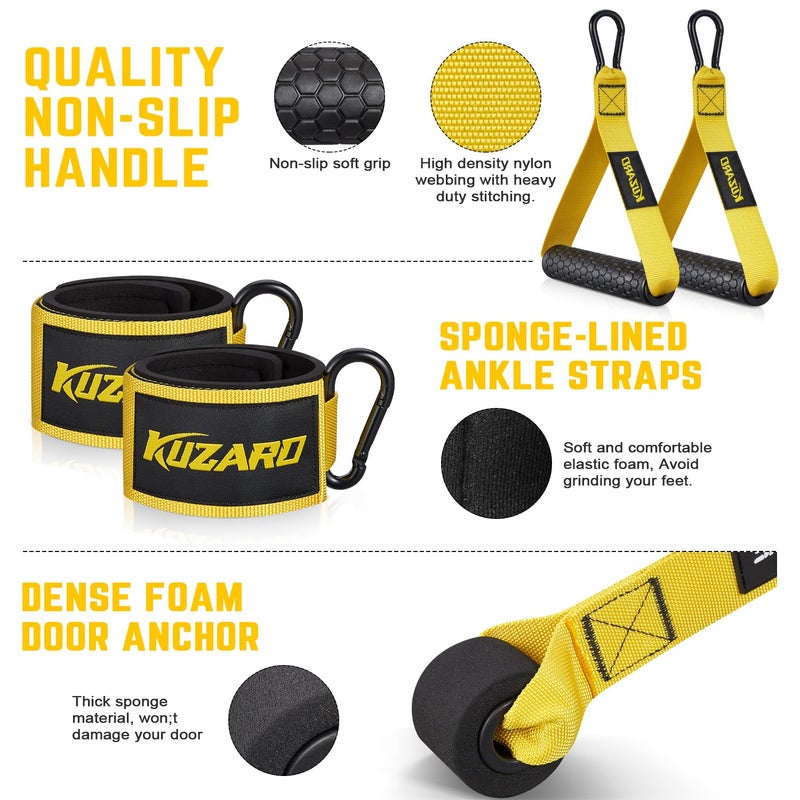KUZARO Heavy Resistance Bands for Working Out, 300lbs/360lbs Heavy Exercise Bands with Handles, Resistance Bands for Men, Weight Bands Set for Muscle Training, Strength, Yoga, Home Workout Equipment - Image 3