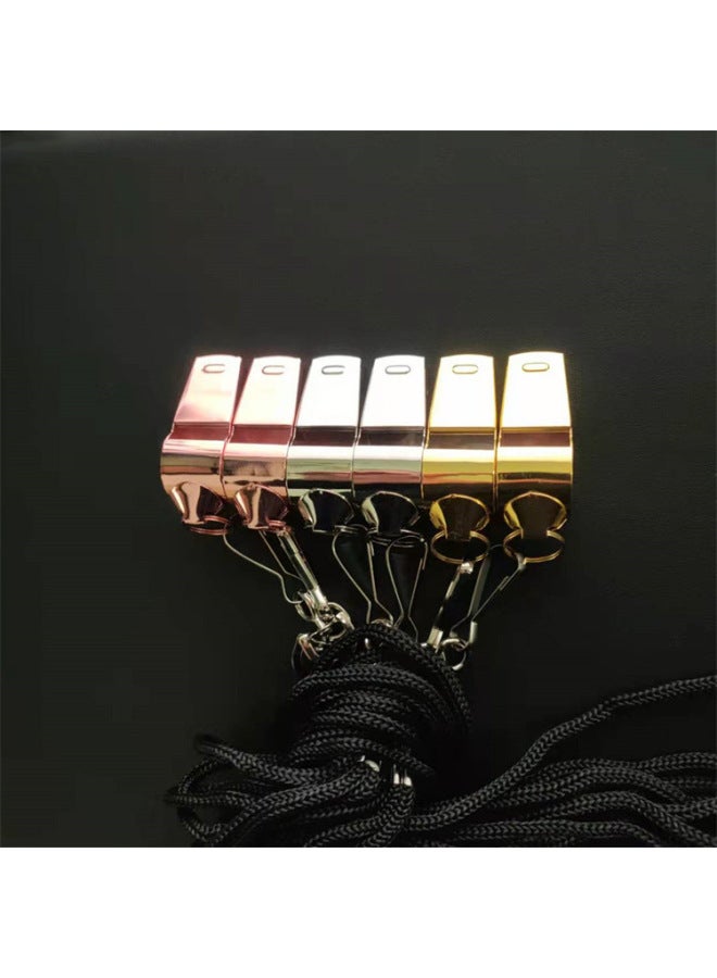 Generic Stainless Steel Whistle Sports Game Referee Whistle Cheer Outdoor Survival Necklace-Color:Elegant Black - Image 5