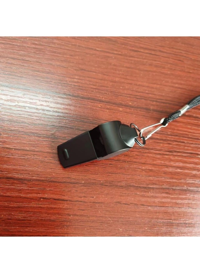 Generic Stainless Steel Whistle Sports Game Referee Whistle Cheer Outdoor Survival Necklace-Color:Elegant Black - Image 1