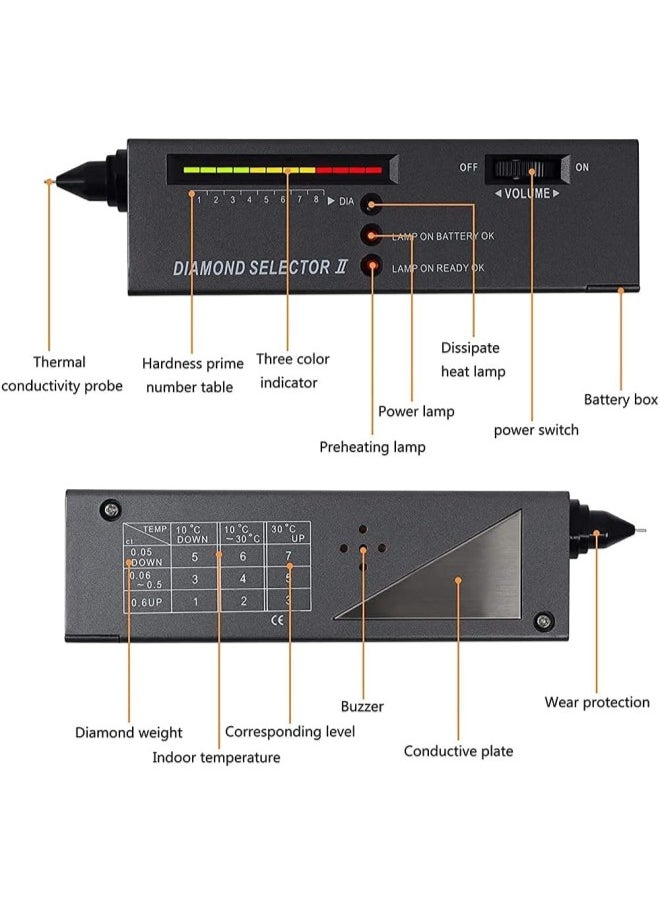 Dimond Test Pen Professional, Diamond Tester Diamond Tester Diamond Detector Selector, Gems Stone Hardness Test Tool Diamond Testers