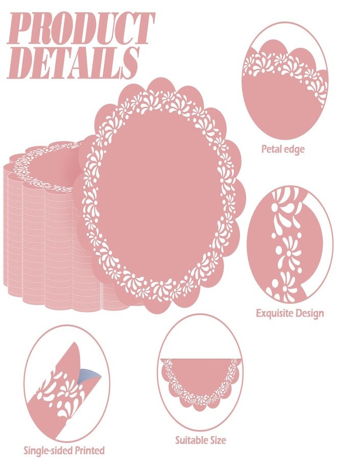 Stuffygreenus 100 Pcs Pink Platos De Barro Mexicanos Paper Placemats 13.5 Inches Cielito Lindo Party Decoration Disposable Scalloped Cinco De Mayo Paper Placemats for Fiesta Mexican Baby Shower Decor - Image 3