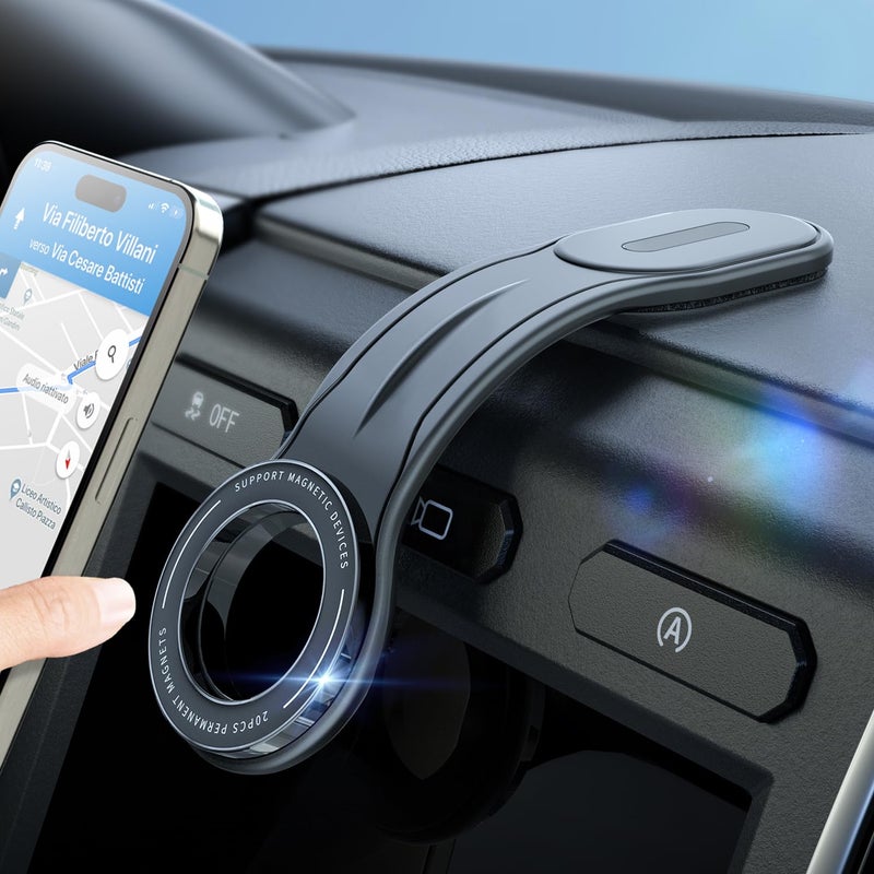 eSamcore for MagSafe Car Mount Detachable, Bendable Aluminum Arm Magnetic Phone Holder for Carã€20 Strong Magnetsã€‘ Cell Phone Mount for Car Dash Fit iPhone 17 16 15 14 Pro Max Mini Mag Safe Accessories - Image 1