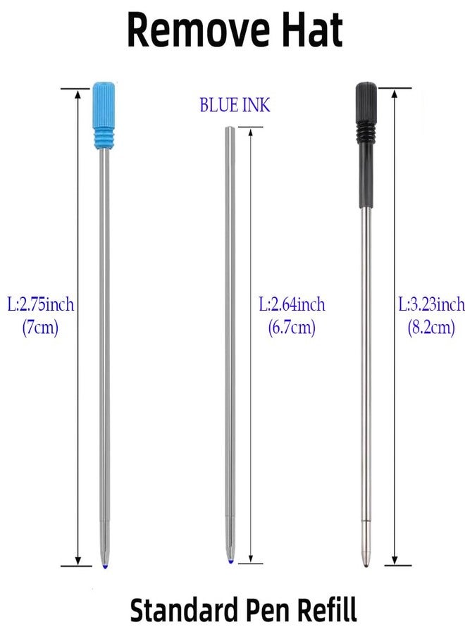 RANBOS 4 in 1 Multi Function Refillable and Retractable Multi Color Pen Refill,Black Red Blue Ballpoint Pen Refill, Multicolor Pen Gift for Journaling (10 Blue) - Image 2
