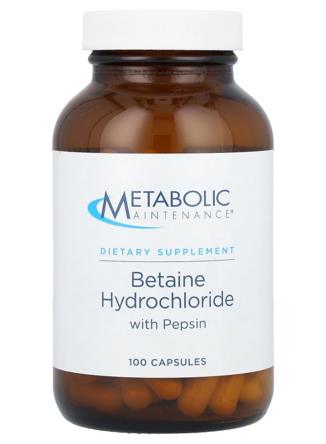 Metabolic Maintenance Betaine Hydrochloride With Pepsin 100 Capsules