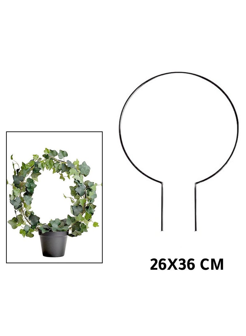 قاعدة معدنية لتسلق النباتات وتثبيتها، 26X36 سم – إطار معدني دائري لدعم النباتات - Image 1