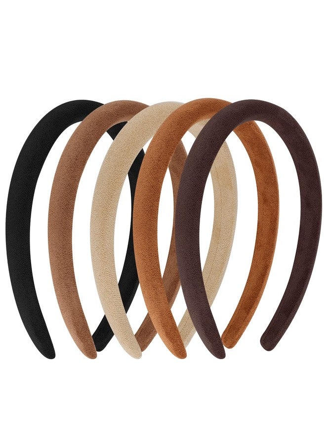 ACO-UINT 5 Pack Headbands for Women, Padded Soft Fabric Headbands, Fashion Sponge Head Bands for Hair Thick Headbands for Girls Hair Accessories - Image 1