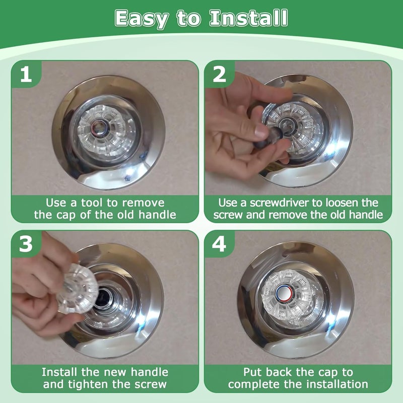 Dreyoo Shower Faucet Handle Replacement for 940-240 and 940-950A, Shower Handle Compatible with Price/Pfister Avante Lavatory, Bath, Tub Faucets, Single Knob Replacement, Acrylic - Image 5