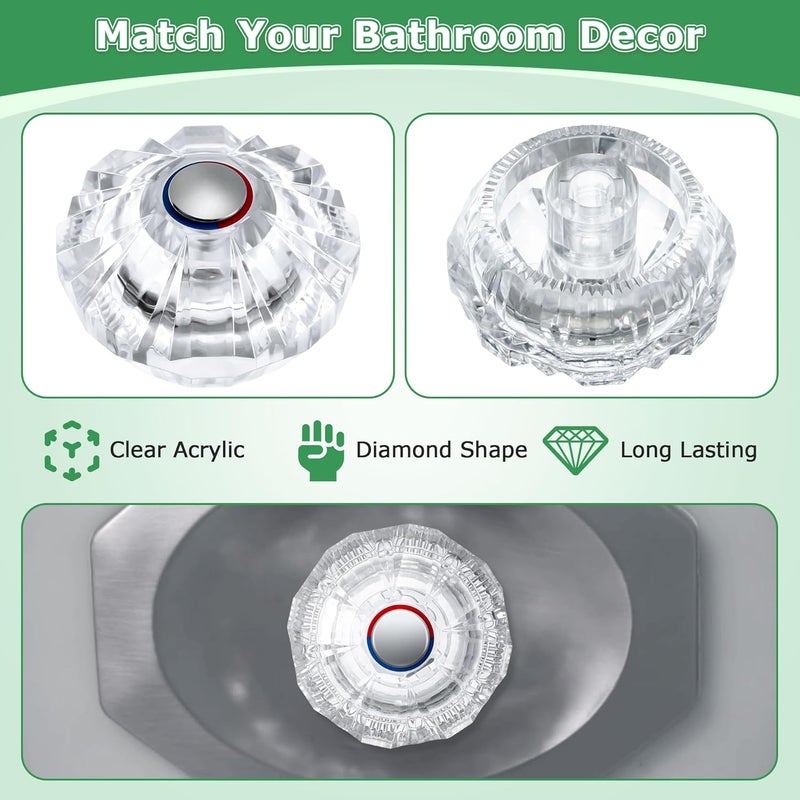 Dreyoo Shower Faucet Handle Replacement for 940-240 and 940-950A, Shower Handle Compatible with Price/Pfister Avante Lavatory, Bath, Tub Faucets, Single Knob Replacement, Acrylic - Image 4
