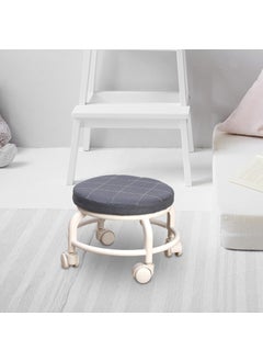 TORIOX TORIOX Round Rolling Low Stool 360 Degree RotatingHeavy DutyFaux Leather Surface360 Universal Wheel Comfortable Strong ElegantMini Stool for Home Office Garage Shop Fitness Sport 