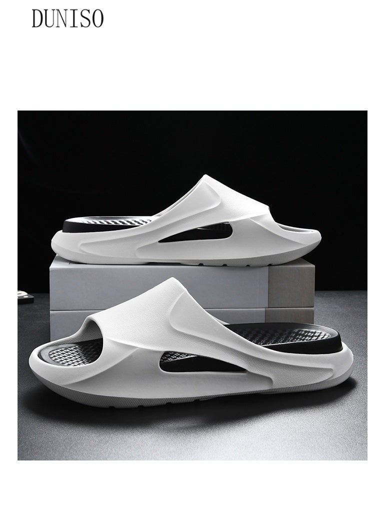 DUNISO Slipper for Men Thick Sole Non-Slip Bath Slippers Open Toe Shower Slippers Quick-dry House Bedroom Slippers Flat Slipper for Spa Bath Pool Gym House Sandals for Indoor & Outdoor - Image 4