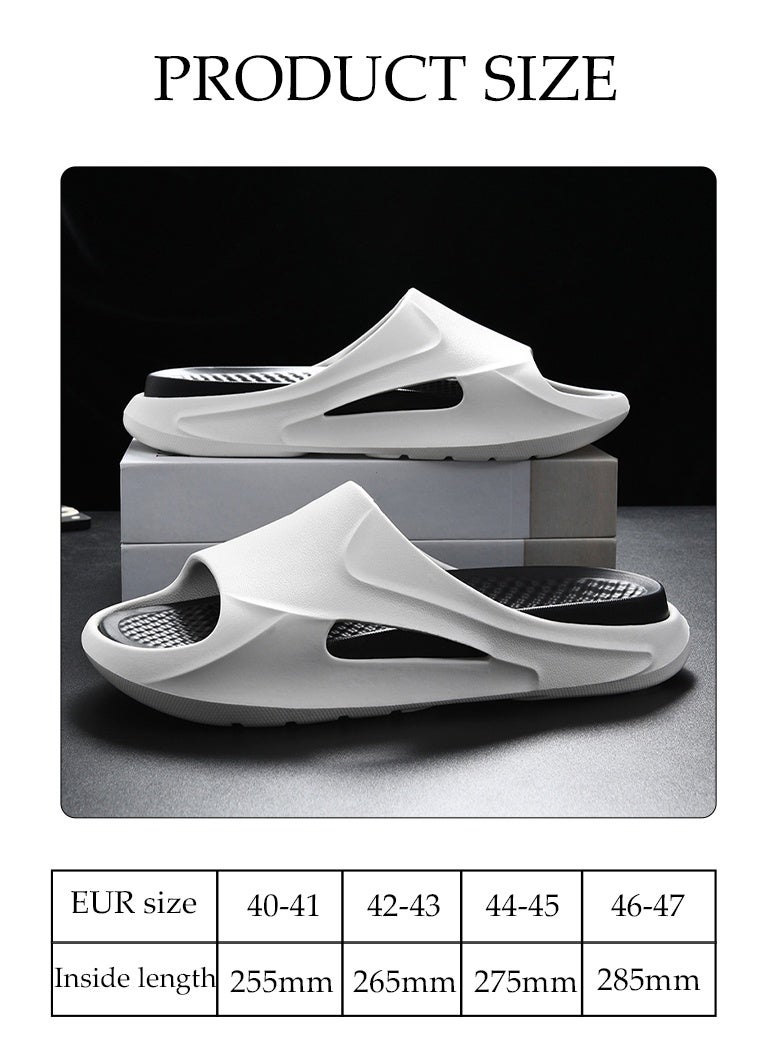 DUNISO Slipper for Men Thick Sole Non-Slip Bath Slippers Open Toe Shower Slippers Quick-dry House Bedroom Slippers Flat Slipper for Spa Bath Pool Gym House Sandals for Indoor & Outdoor - Image 2