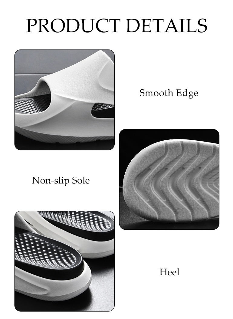 DUNISO Slipper for Men Thick Sole Non-Slip Bath Slippers Open Toe Shower Slippers Quick-dry House Bedroom Slippers Flat Slipper for Spa Bath Pool Gym House Sandals for Indoor & Outdoor - Image 3