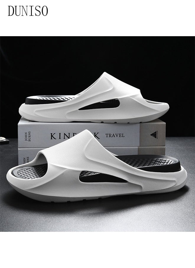 DUNISO Slipper for Men Thick Sole Non-Slip Bath Slippers Open Toe Shower Slippers Quick-dry House Bedroom Slippers Flat Slipper for Spa Bath Pool Gym House Sandals for Indoor & Outdoor  - Image 5