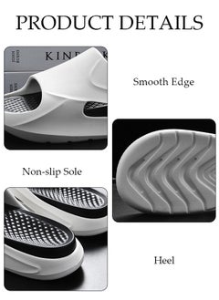DUNISO Slipper for Men Thick Sole Non-Slip Bath Slippers Open Toe Shower Slippers Quick-dry House Bedroom Slippers Flat Slipper for Spa Bath Pool Gym House Sandals for Indoor & Outdoor  - Image 3