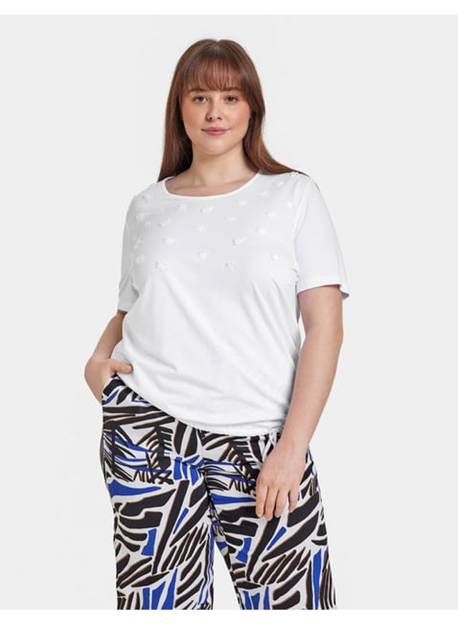 GERRY WEBER Short sleeve top with fringed details  - Image 1