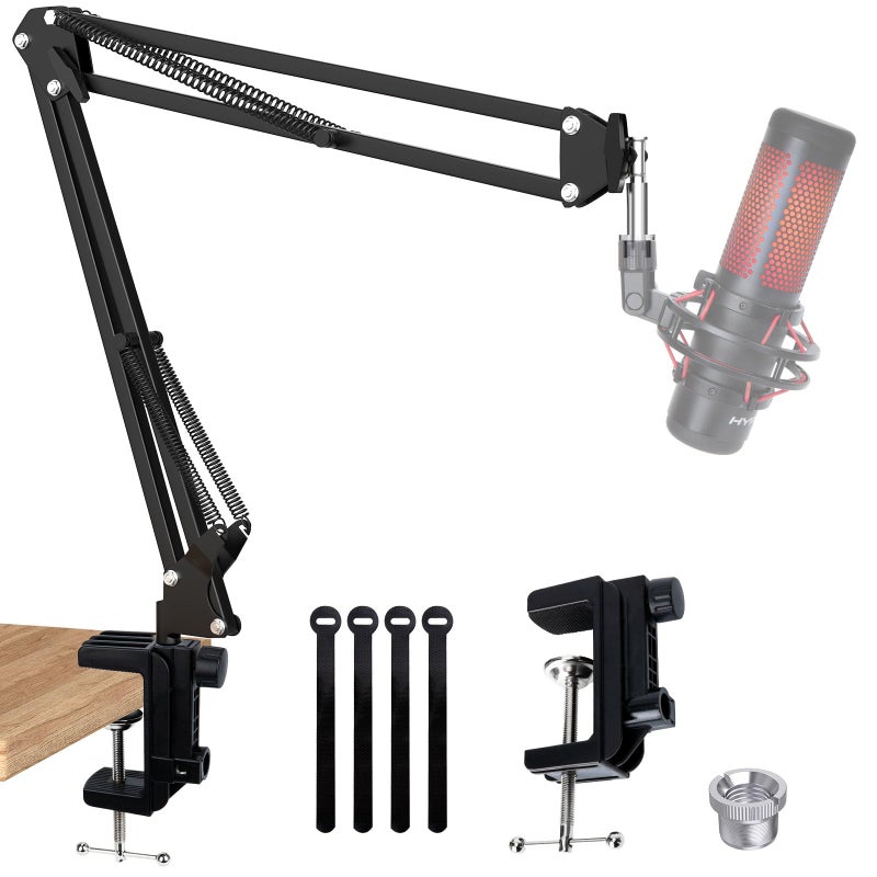 SUNMON QuadCast Boom Arm, Mic Arm for Blue Yeti HyperX QuadCast SoloCast Fifine AM8 and Most Microphone, Mic Stand Desk with 3/8" to 5/8" Adapter by SUNMON - Image 1