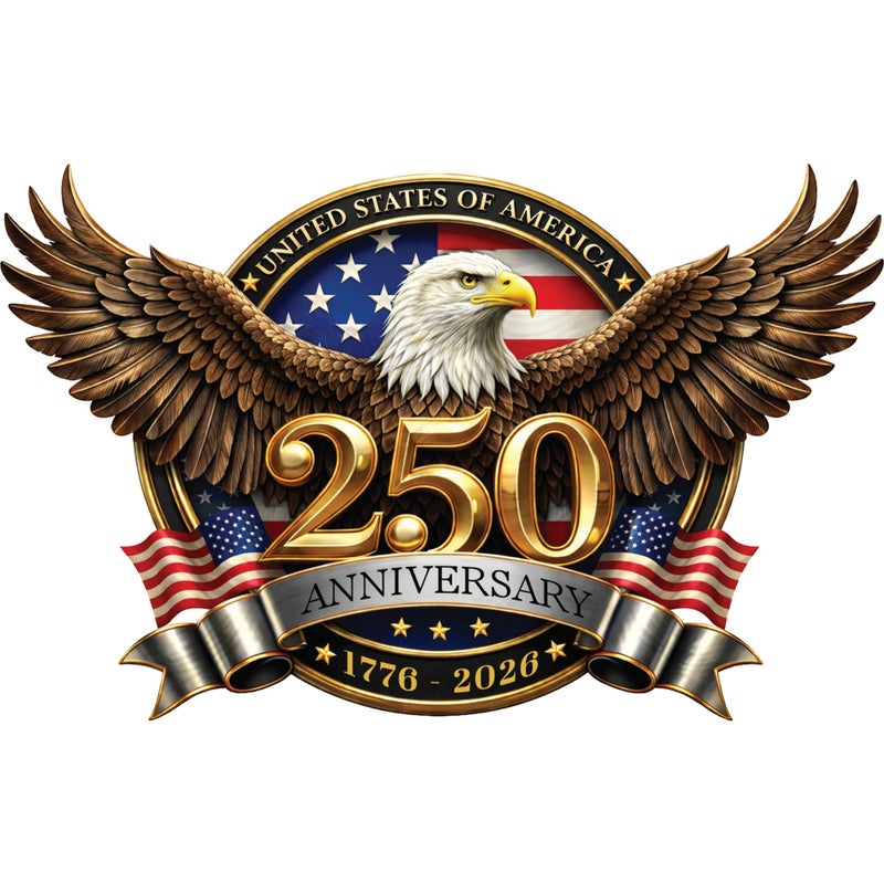 KATINAT 2pcs 250th Anniversary USA Car Decal Sticker 250 Anniversary USA Merchandise Patriotic 4th of July 17762026 American Flag Vinyl Bumper Stickers for Car Truck Window Laptop - Image 3