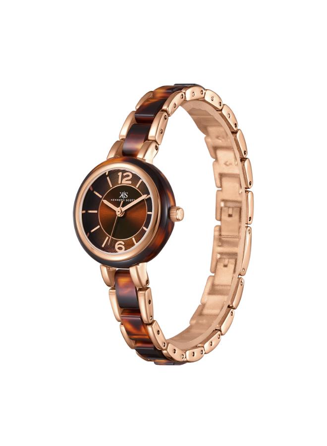 كينيث سكوت ساعة نسائية تناظرية من سبيكة وأسيتات بلاستيك - - . مم - Image 2