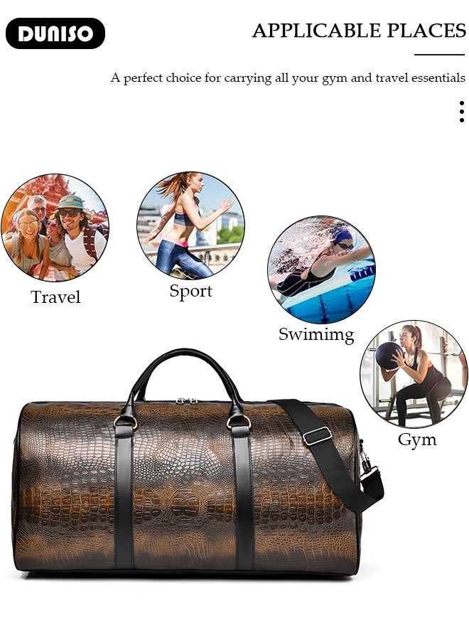 DUNISO Travel Duffel Bag Luggage Collection Business Travel Suitcase Weekender Overnight Bag Large Carry On Airport Bag for Travel Business Trips Sports Duffel Bag Gym Sports Luggage Bags - Image 3