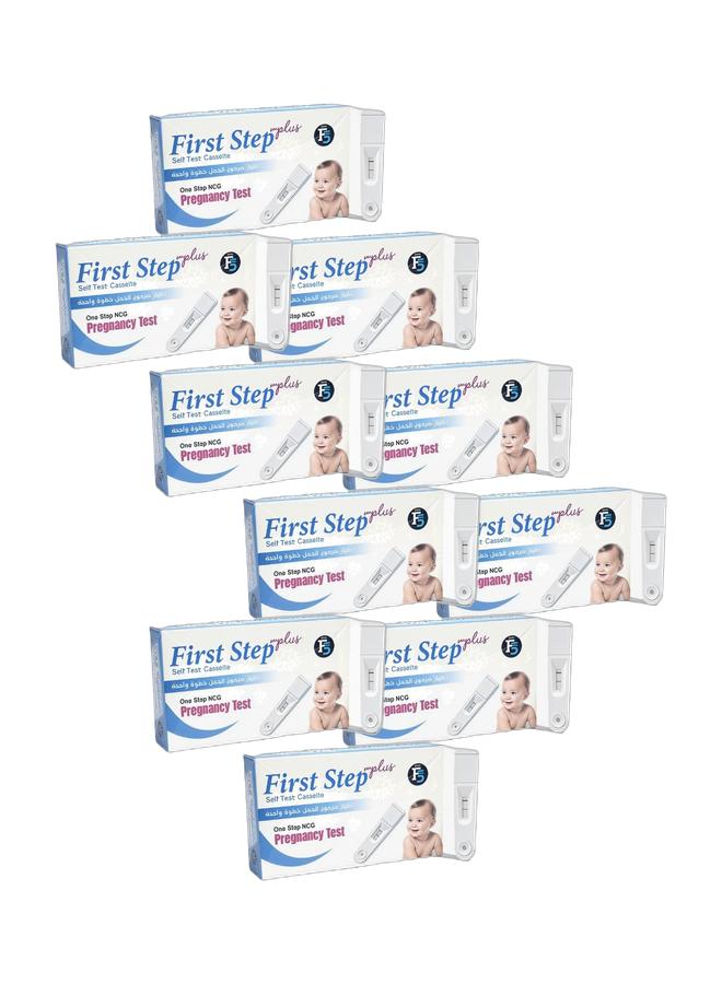 First Step بلاس – مجموعة اختبار الحمل HCG بخطوة واحدة كاسيت x 10 عبوات - Image 1