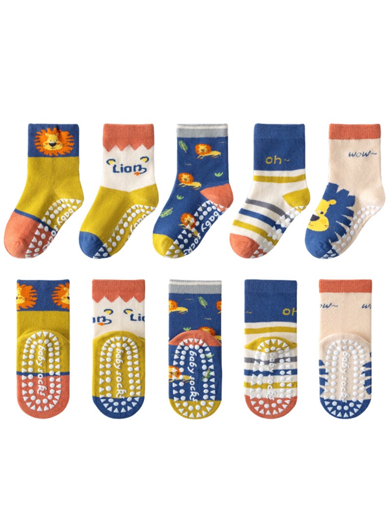 باك يحتوي علي 5 قطع شراب قطن بسيليكون مانع للانزلاق للاطفال  - Image 1