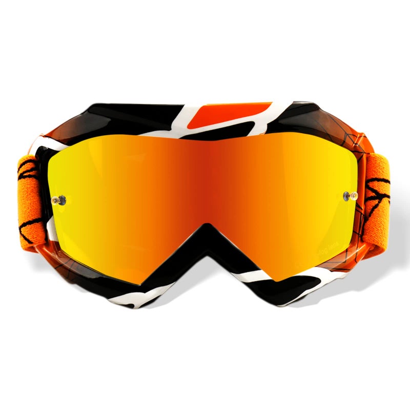 NENKI Youth Kids Dirt Bike Goggles Kids Motocross Goggles OTG MX ATV Motorcycle Goggles Off Road Glasses with Anti Fog 100 UV Protection LensOrange Tinted Lens