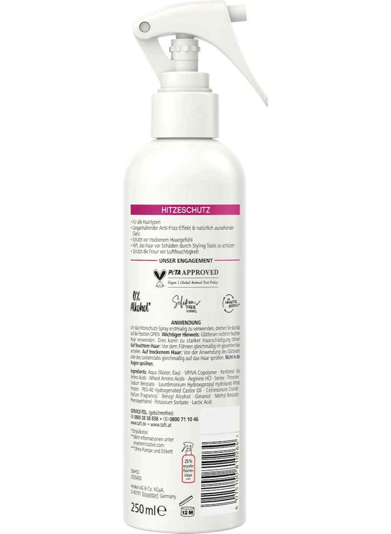 taft Schwarzkopf Taft Heat Protection Spray 250ml – 230°C Heat Shield, Anti-Frizz & Smooth Shine, Vegan & Silicone-Free - Image 2