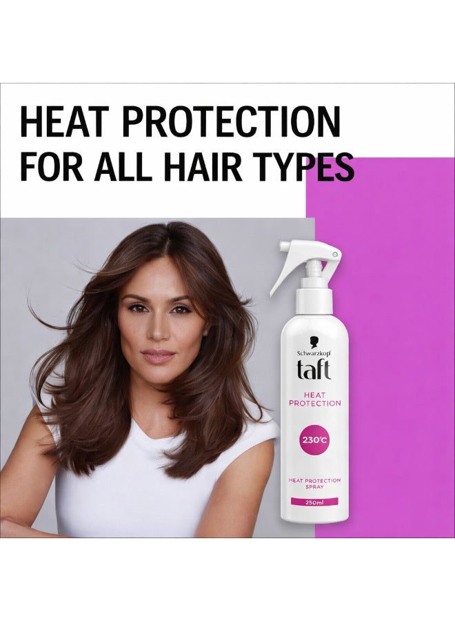 taft Schwarzkopf Taft Heat Protection Spray 250ml – 230°C Heat Shield, Anti-Frizz & Smooth Shine, Vegan & Silicone-Free - Image 5
