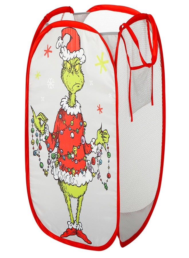 Idea Nuova Collapsible Laundry Basket, Lightweight Clothes Storage Organizer, Foldable Hamper for Bedroom & Playroom, Holiday Season Décor,Grinch Dr Seuss - Image 1