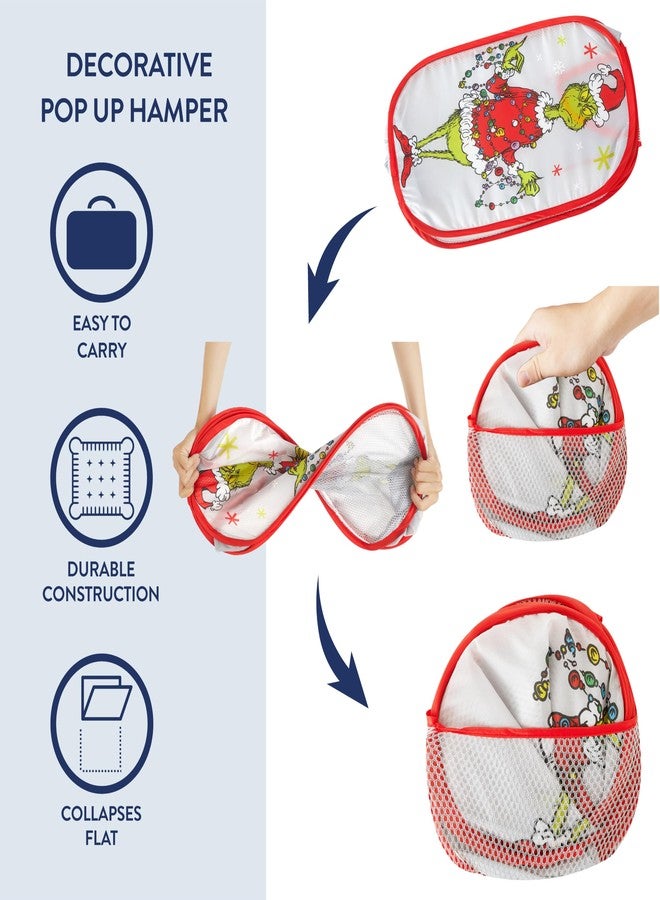 Idea Nuova Collapsible Laundry Basket, Lightweight Clothes Storage Organizer, Foldable Hamper for Bedroom & Playroom, Holiday Season Décor,Grinch Dr Seuss - Image 2