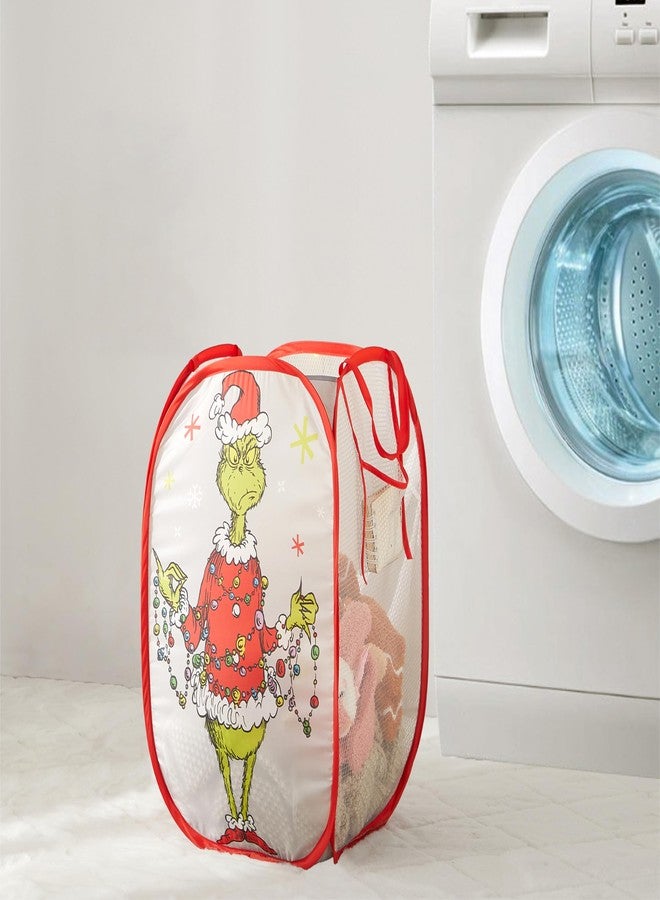 Idea Nuova Collapsible Laundry Basket, Lightweight Clothes Storage Organizer, Foldable Hamper for Bedroom & Playroom, Holiday Season Décor,Grinch Dr Seuss - Image 4