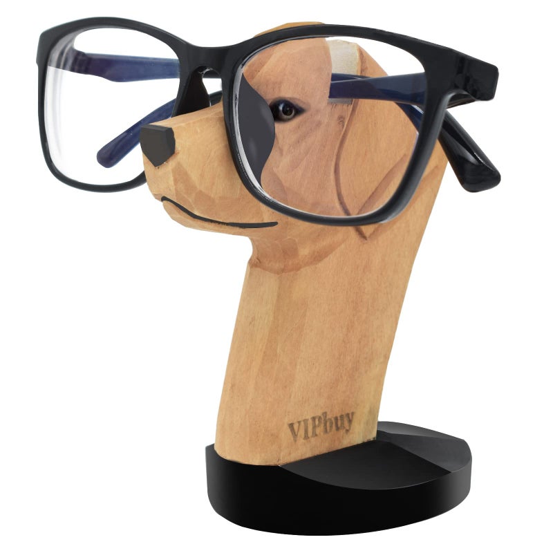 VIPbuy Handmade Labrador Retriever Shape Wood Carving Glasses Spectacle Holder Stand Sunglasses Display Rack Home Office Desk Dcor