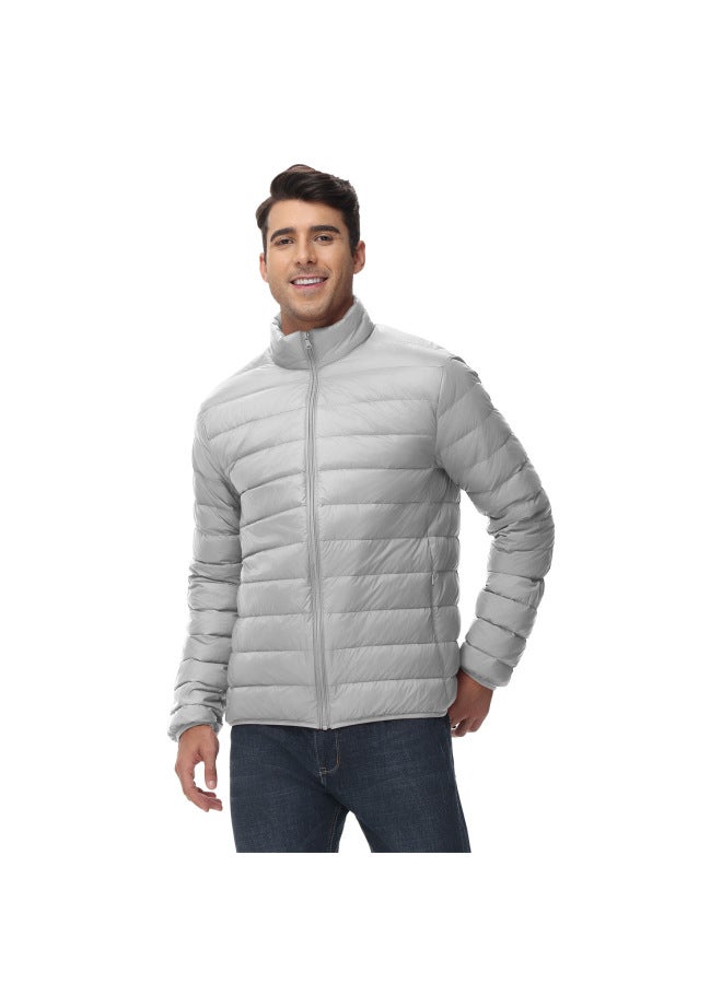 Men's Autumn And Winter Down Jacket 80% White Duck Down Ribbed Bread Coat Stand Collar Warm Lightweight Jacket Group Purchase Order