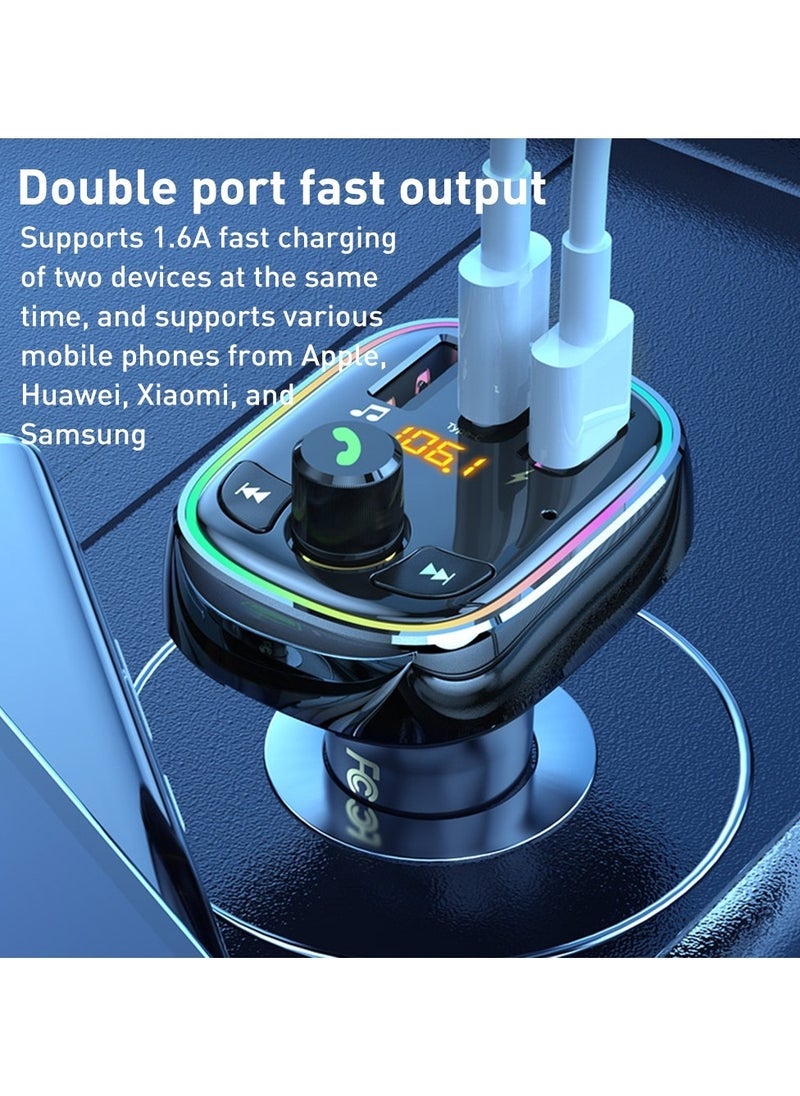 WEKOME Fast Car Charger with MP3 Bluetooth Player Black - Image 2